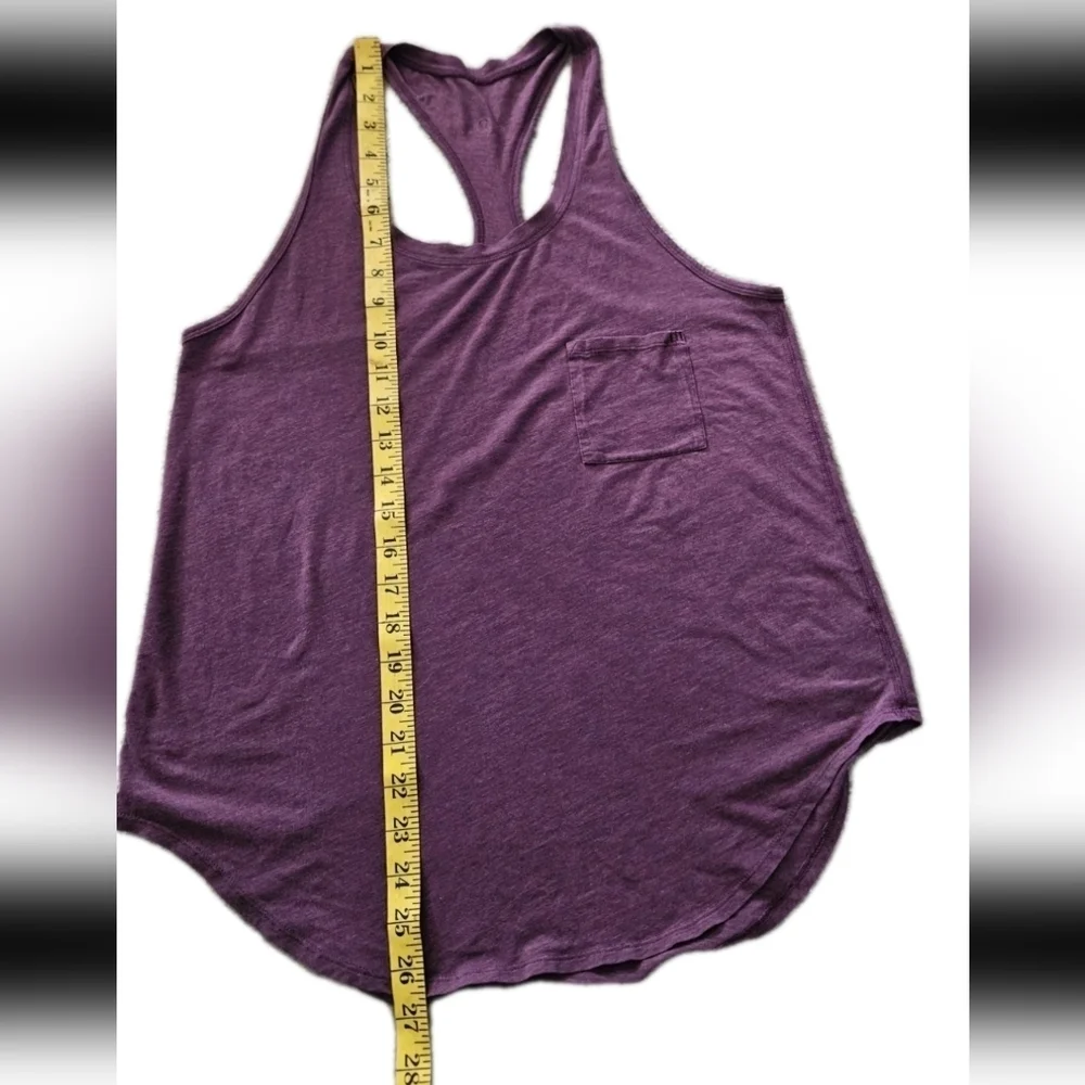 Lululemon Womens Heathered Plum Purple Yogi Racer Back Soft Workout Tank M